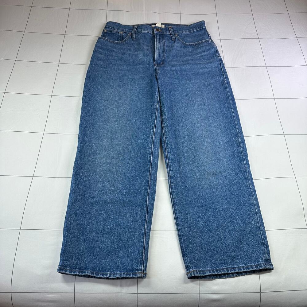 Madewell Jeans Women 30 Blue Perfect Vintage Wide Leg Crop Cresslow Wash Stretch - Picture 3 of 16
